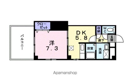 ジュネストミ[1DK/33.36m2]の間取図