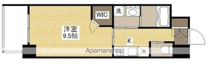 広島県広島市中区小町[1K/28.68m2]の間取図