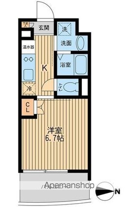 プライムアーバン西大島[1K/21.72m2]の間取図