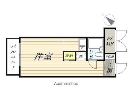 スカイコート世田谷用賀[1R/16.5m2]の間取図