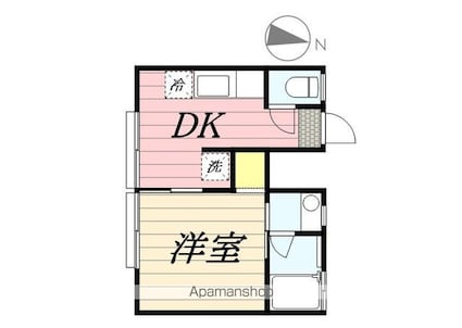 パルク稔台[1DK/21.45m2]の間取図