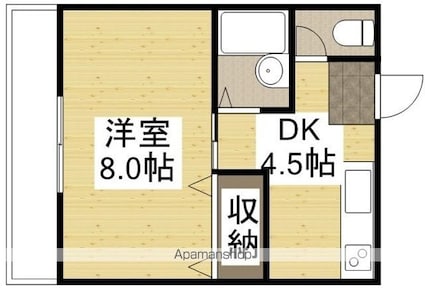 コーポ天[1DK/25.8m2]の間取図