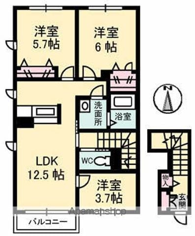 シャーメゾンTОWN福山北 B棟の間取り写真
