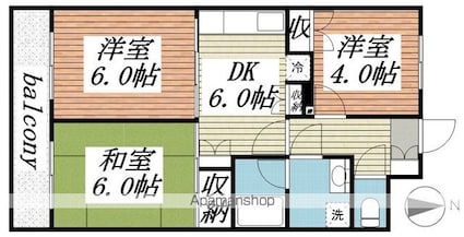 メゾンゴセキ[3DK/50.16m2]の間取図