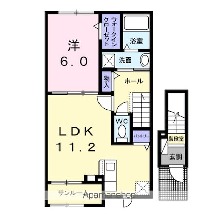 クルールＥ[1LDK/48.57m2]の間取図