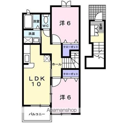 ラッキー　Ａ[2LDK/57.22m2]の間取図