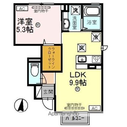 プラシード・メゾン[1LDK/36.58m2]の間取図