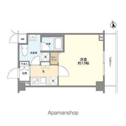 ミリオンガーデン世田谷砧[1K/26m2]の間取図