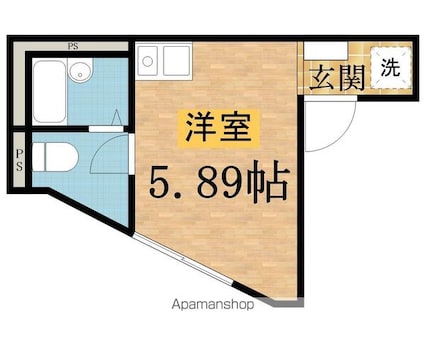 ポーラスター八王子子安[1R/16.21m2]の間取図