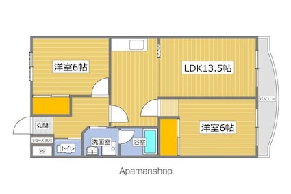 ＵＮＩＴ１６[2LDK/61.56m2]の間取図