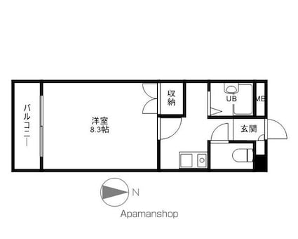 アメニティ三軒茶屋[1K/27.52m2]の間取図