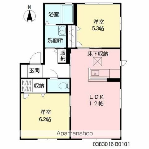 シャーメゾンUENO II棟の間取り写真