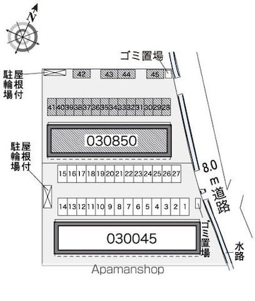 レオパレスヴィクトワールⅡ[1K/23.61m2]の配置図