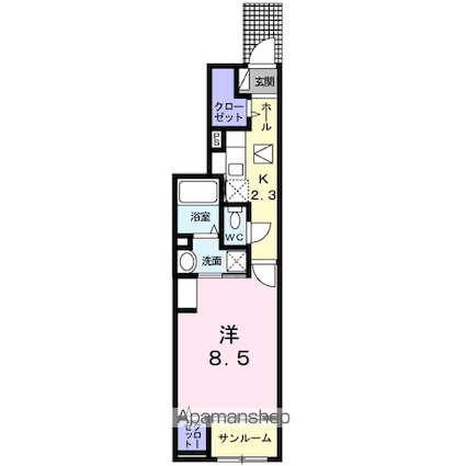 ケースリー　Ⅵ[1K/35m2]の間取図