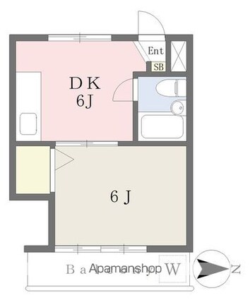 グランドールたらお[1DK/24.43m2]の間取図