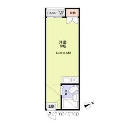 ＧＡＰ桜丘[1R/15.66m2]の間取図