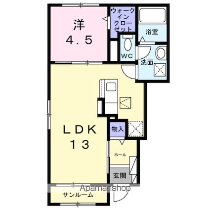 Ｍａｒｓ小牧[1LDK/43.73m2]の間取図