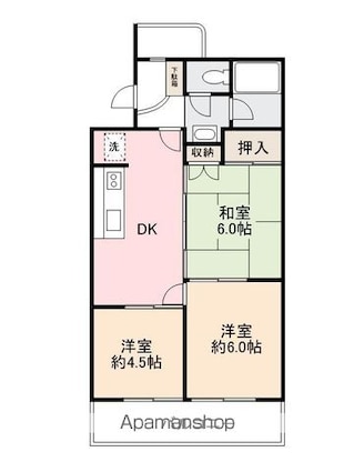 桜町ＶＩＰマンション５０２[3DK/49.46m2]の間取図