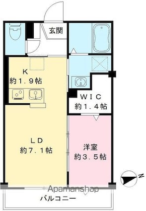 Ｌａ　Ｓｅｉｇａ　ラ　セイガ[1LDK/31.68m2]の間取図
