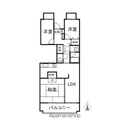 朝陽団地Ｄ棟[3LDK/80.09m2]の間取図