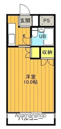 福島県郡山市富田町字北向[1DK/26.44m2]の間取図