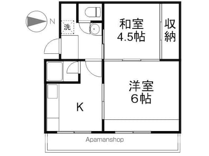 長野県長野市吉田４丁目[2K/42.97m2]の間取図