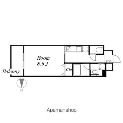 愛知県名古屋市中川区八田町[1K/29.7m2]の間取図