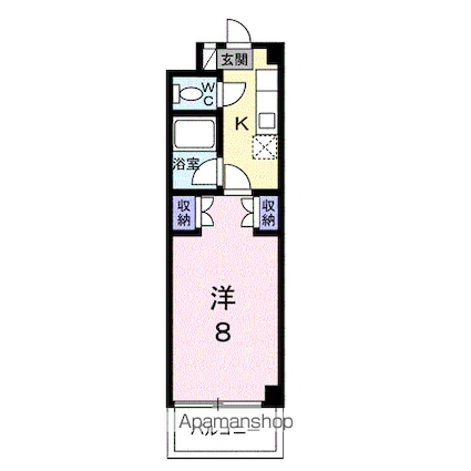 ウィング２１[1K/25m2]の間取図