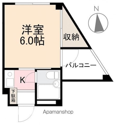 パサージュＳ[1K/17.01m2]の間取図