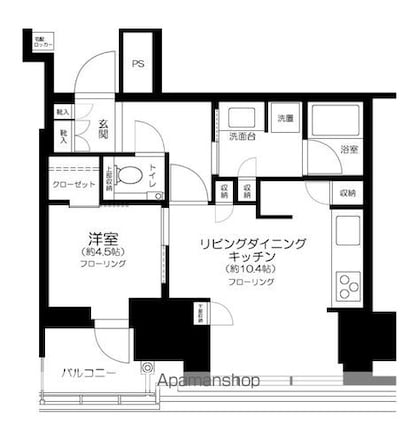 東京都港区芝浦４丁目[1LDK/40.27m2]の間取図
