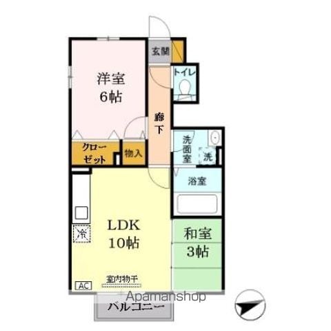 東大和市狭山のアパートの間取り