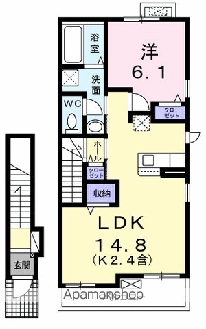 【青梅市師岡町のアパートの間取り】