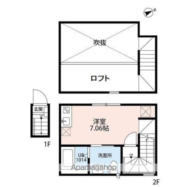 クリア立川[1R/23.4m2]の間取図