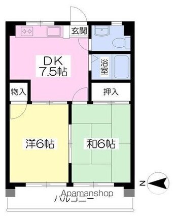 ＩＫＥＵＣＨＩ　ＨＥＩＧＨＴＳ[2DK/38.88m2]の間取図