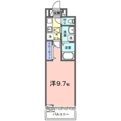 フェリシア南小泉[1K/28.87m2]の間取図