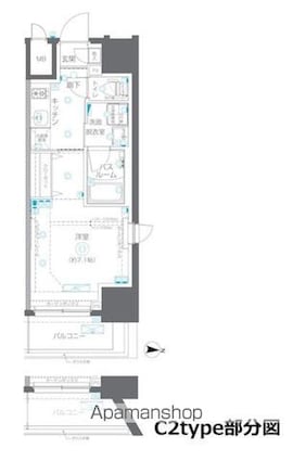 ＺＯＯＭ錦糸町Ｐａｒｋｓｉｄｅ[1K/26.81m2]の間取図