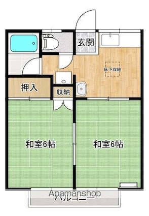 メゾンシルク[2K/34.78m2]の間取図