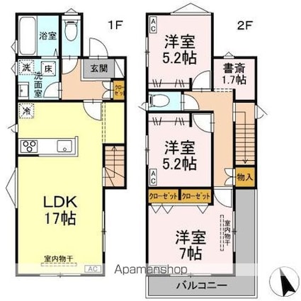 住吉町戸建[3LDK/84.24m2]の間取図