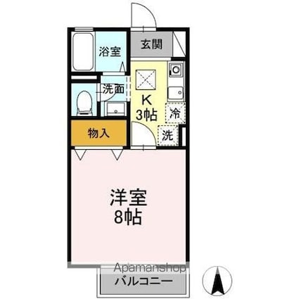 メゾン・セフィラ[1K/26.71m2]の間取図