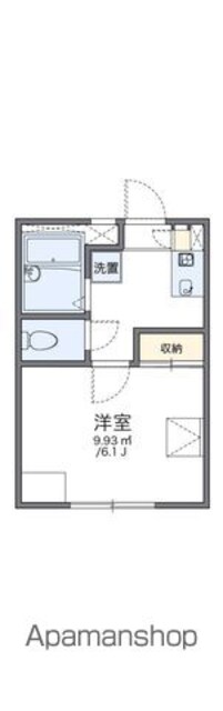 レオパレスフェンテⅡ[1K/19.87m2]の間取図