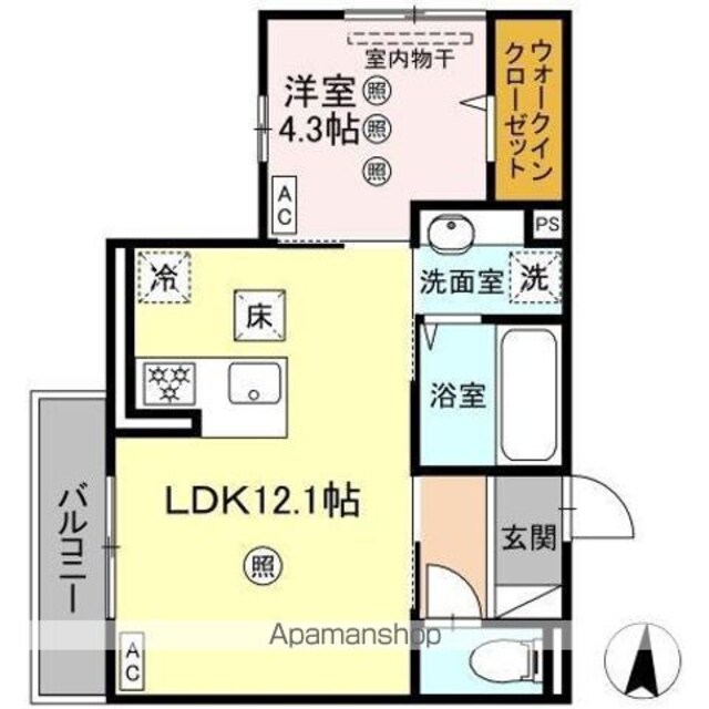 ｃａｍｐｈｏｒａＩ[1LDK/40.38m2]の間取図