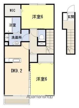 熊本県八代市横手新町[2DK/57.8m2]の間取図