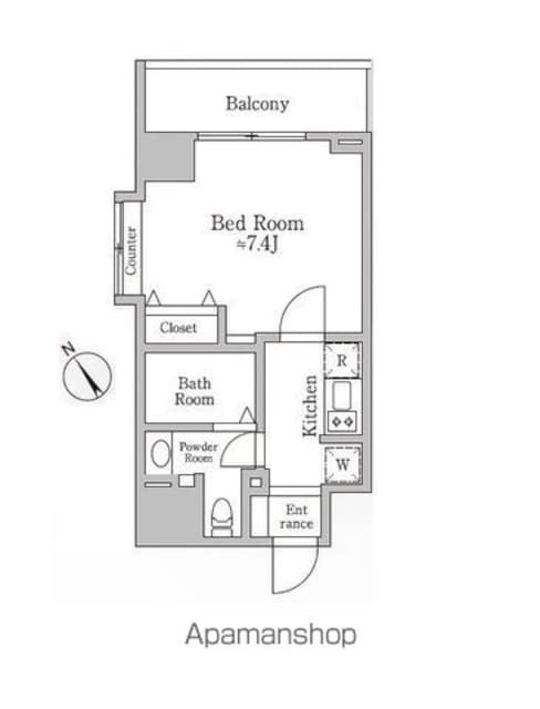 レジディア三宿[1K/25.14m2]の間取図