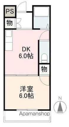 伊鍋ハイツ[1DK/31.87m2]の間取図