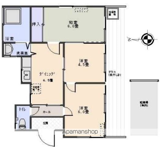 中央本線 三鷹駅 徒歩14分 1階建 築43年の間取り写真