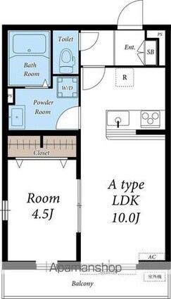 リブリ・グラツィオーソ．Ｎ[1LDK/36.43m2]の間取図