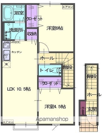 グランピーノ常盤台[2LDK/53.73m2]の間取図