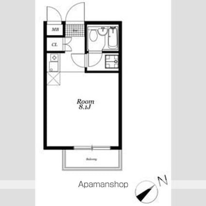ＡＲＥＣＸ八幡[1R/21.02m2]の間取図