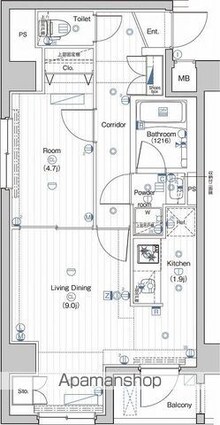 ＰＲＥＭＩＵＭ　ＣＵＢＥ大井町ｍｏ[1LDK/41.32m2]の間取図