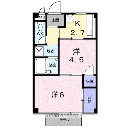 シーズン・リッチヒルズ[2K/33.12m2]の間取図